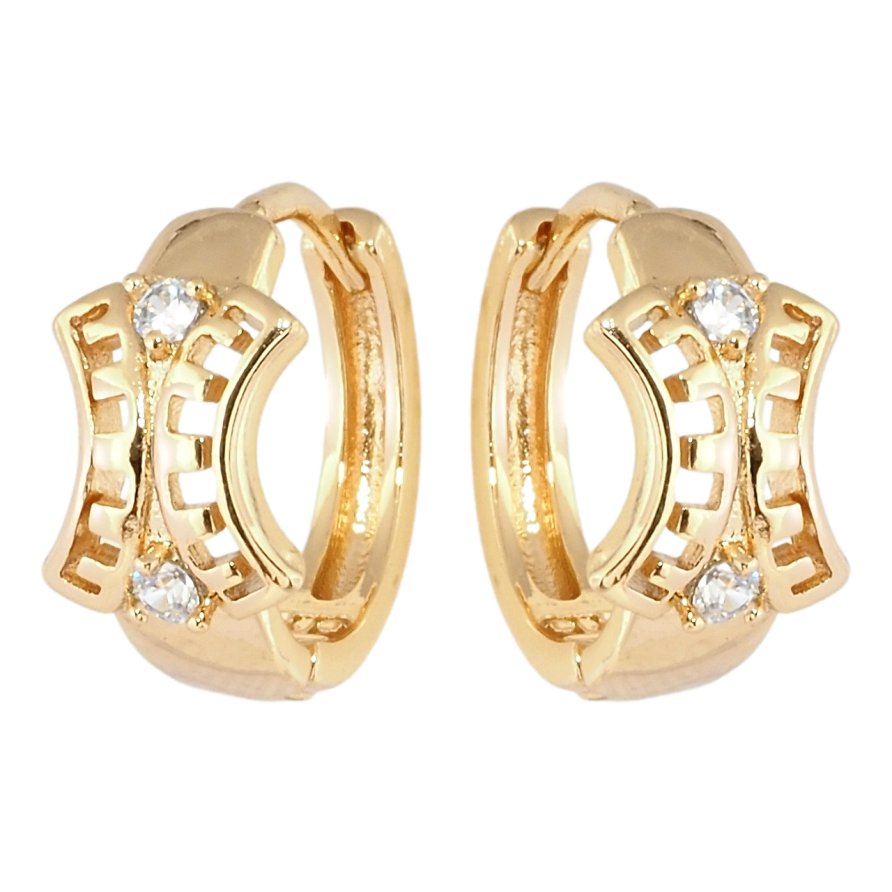 Серьги Xuping Позолота 18K колечки Замысловатый орнамент с цирконием фото №1