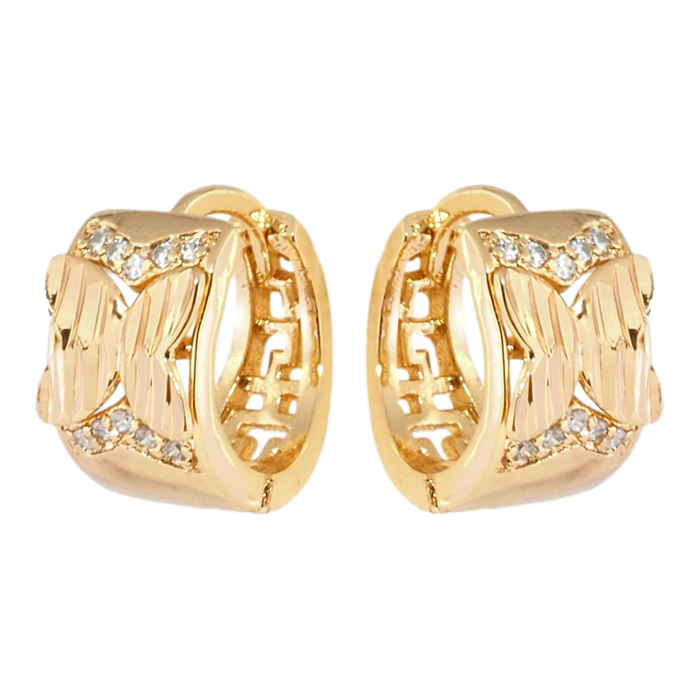 Серьги Xuping Позолота 18K колечки Узор бабочки фото №1