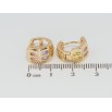 Серьги Xuping Позолота 18K колечки Широкие с вставками цветного циркония фото №2