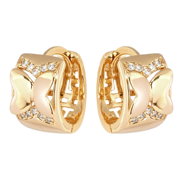 Серьги Xuping Позолота 18K колечки Декоративный орнамент с цирконием фото №10