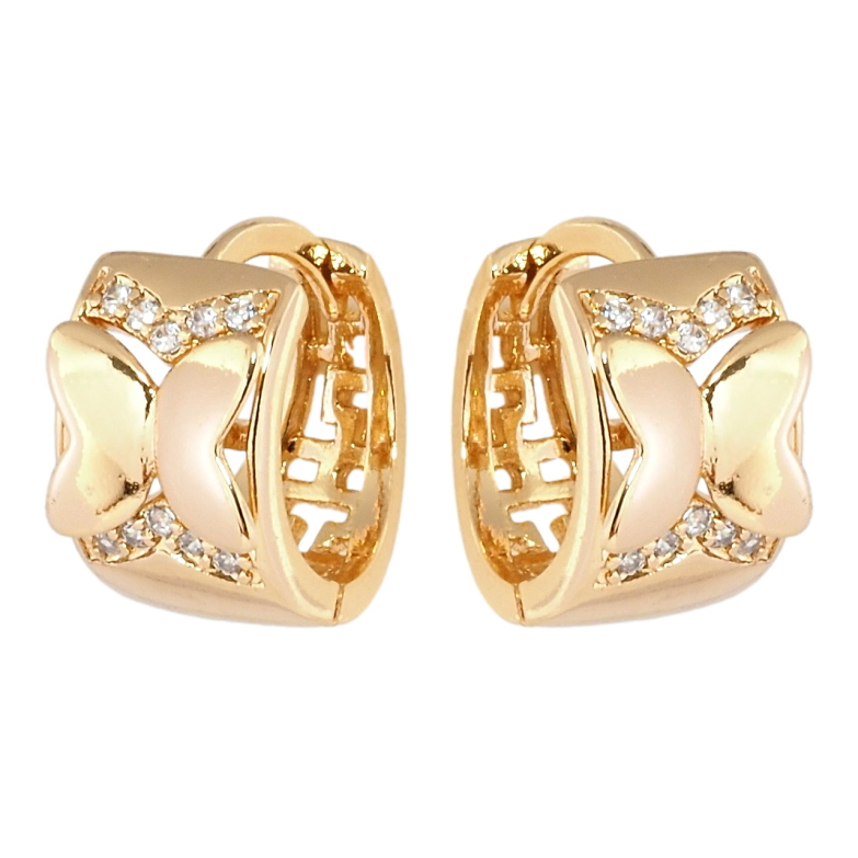 Серьги Xuping Позолота 18K колечки Декоративный орнамент с цирконием фото №2