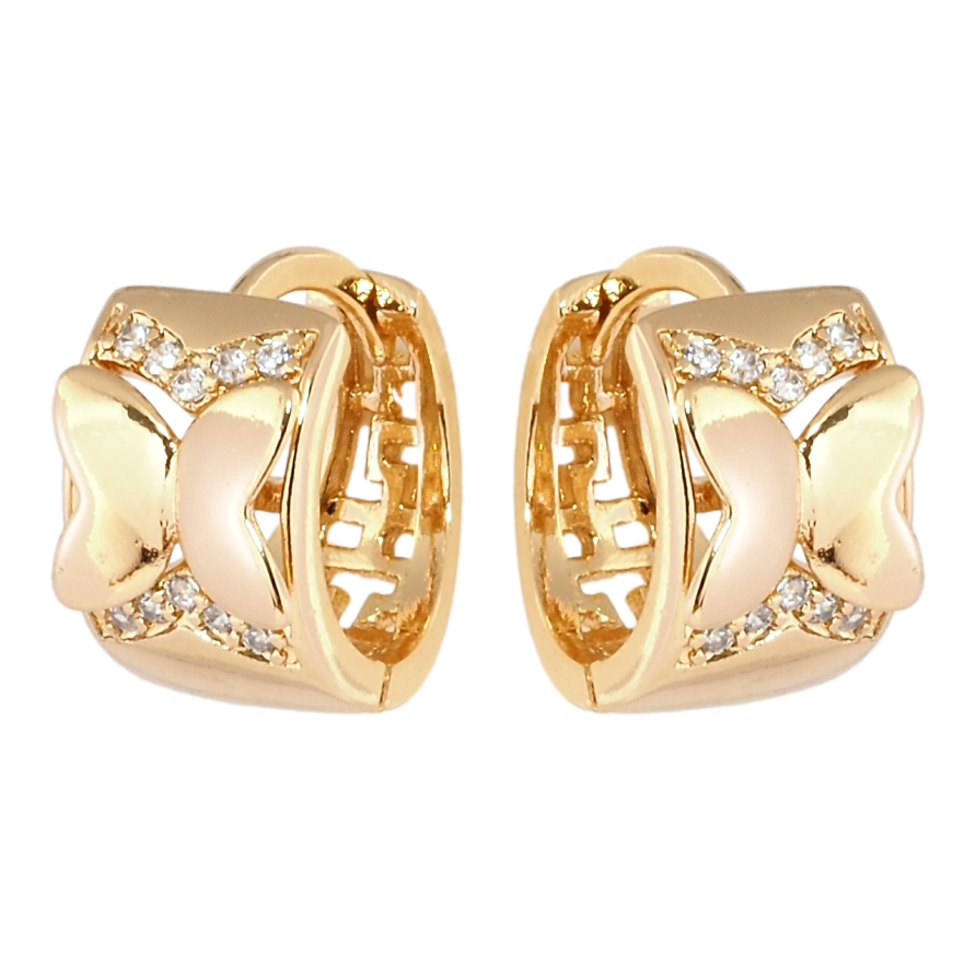 Серьги Xuping Позолота 18K колечки Декоративный орнамент с цирконием фото №1