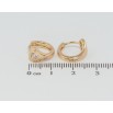 Серьги Xuping Позолота 18K колечки Сердечки с кристаллами и узором напылением фото №2