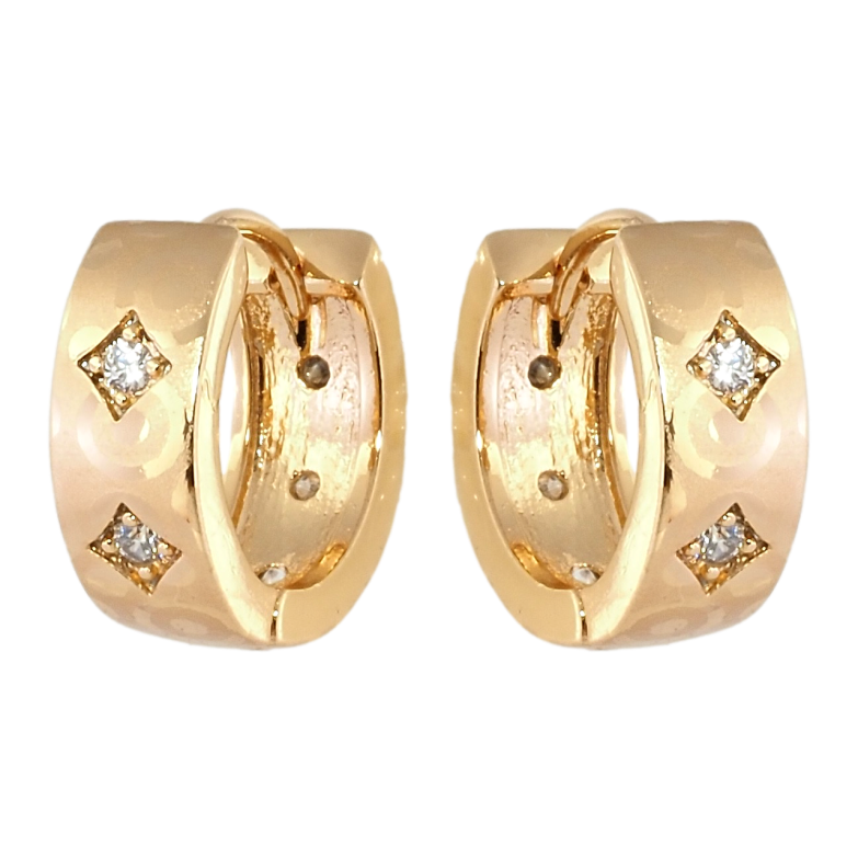 Сережки Xuping Позолота 18K колечка Орнамент ромби з цирконієм фото №24