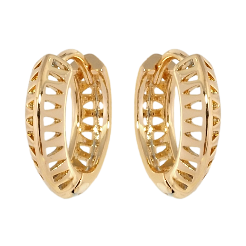 Сережки Xuping Позолота 18K колечка Трикутні вирізи фото №6