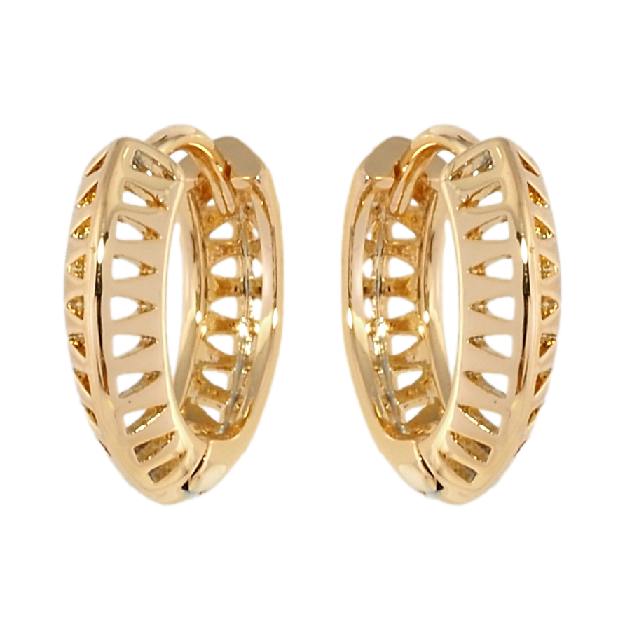 Серьги Xuping Позолота 18K колечки Треугольные вырезы фото №1