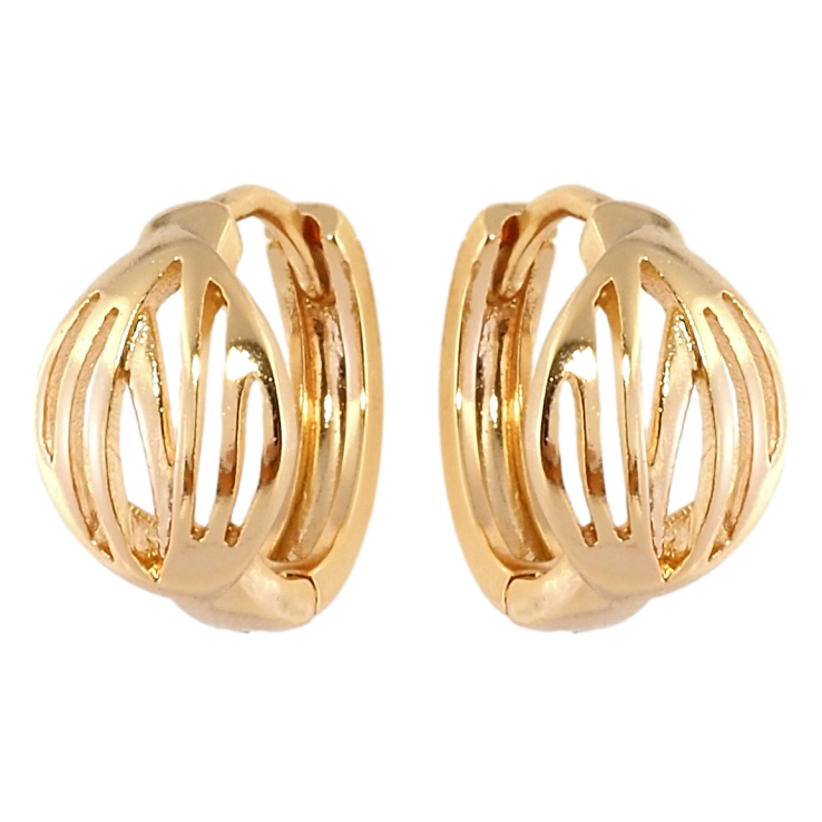 Серьги Xuping Позолота 18K колечки Овалы с полосатым узором фото №17