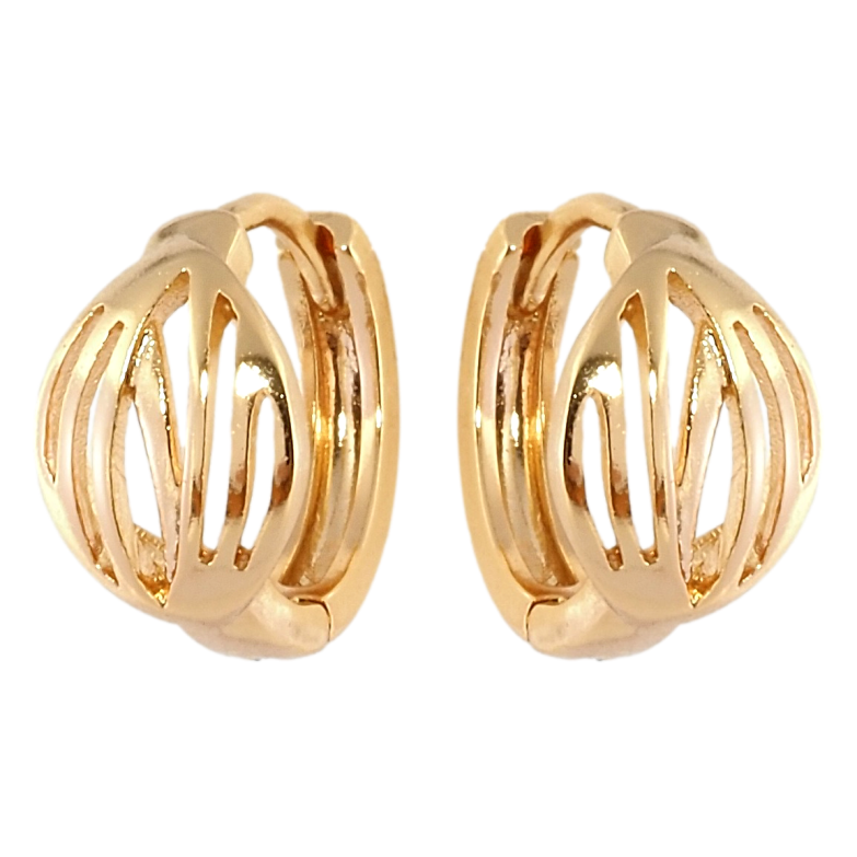 Сережки Xuping Позолота 18K колечка Овали зі смугастим візерунком фото №19