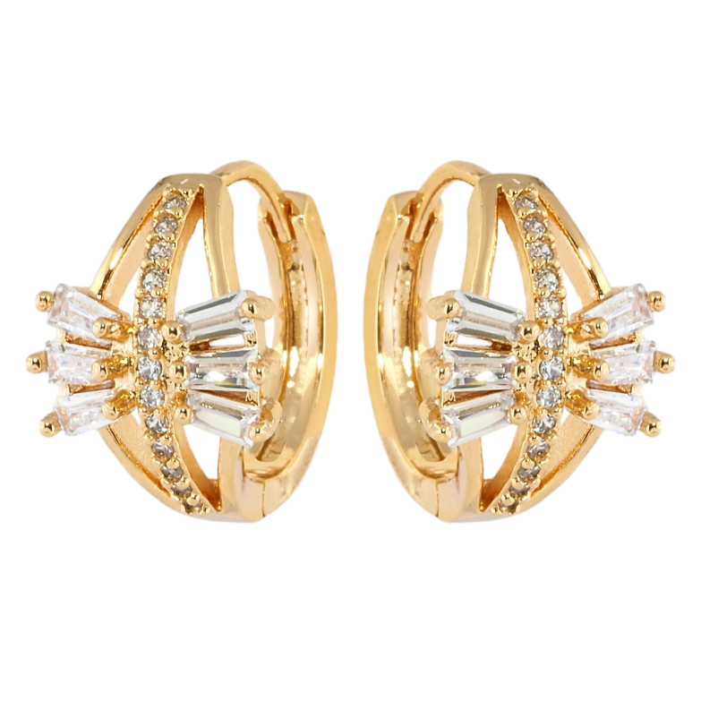 Серьги Xuping Позолота 18K колечки Лучистость фото №2