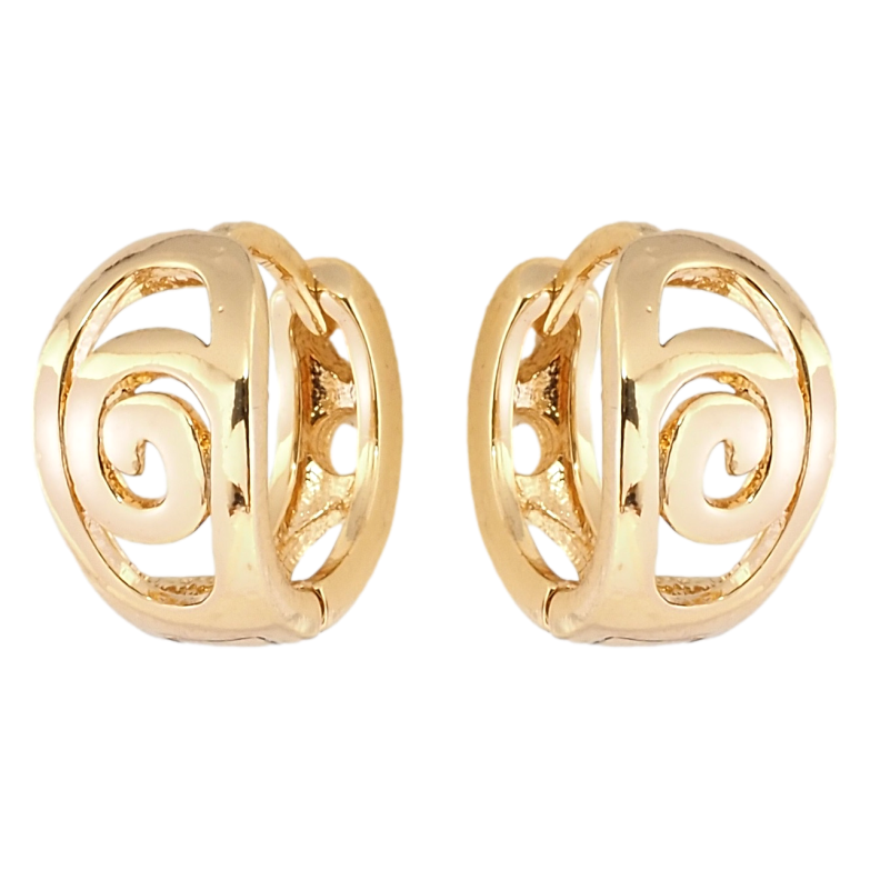 Сережки Xuping Позолота 18K колечка Завитки фото №1