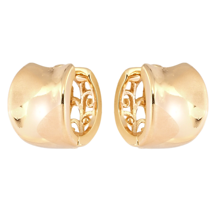 Серьги Xuping Позолота 18K колечки Широкие выпуклые кольца фото №6