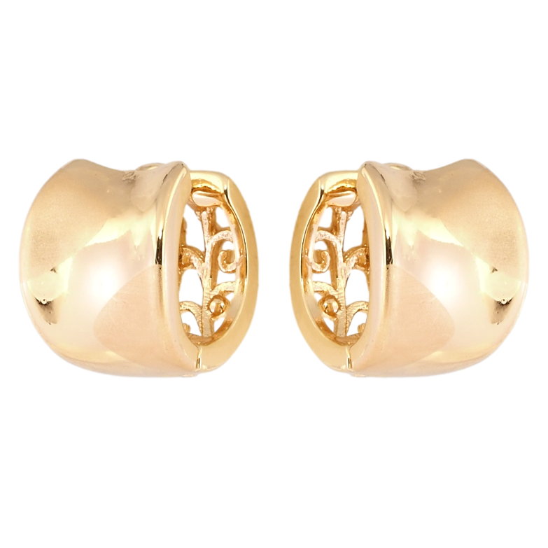 Серьги Xuping Позолота 18K колечки Широкие выпуклые кольца фото №7