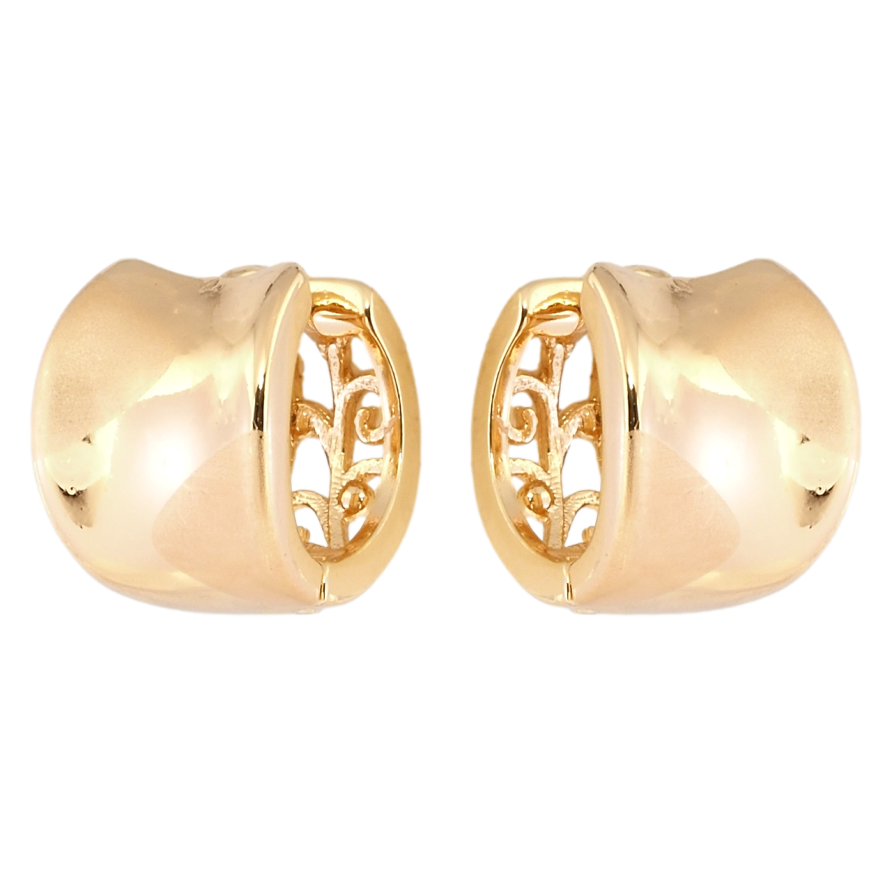 Серьги Xuping Позолота 18K колечки Широкие выпуклые кольца фото №1