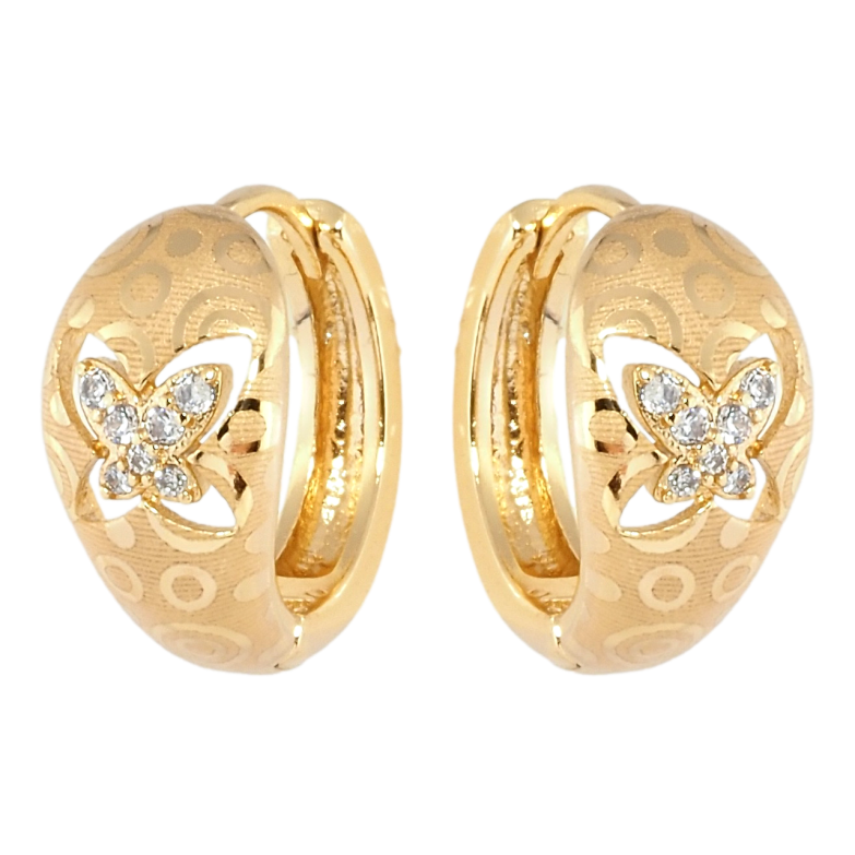 Серьги Xuping Позолота 18K колечки Декоративный орнамент бабочки фото №1