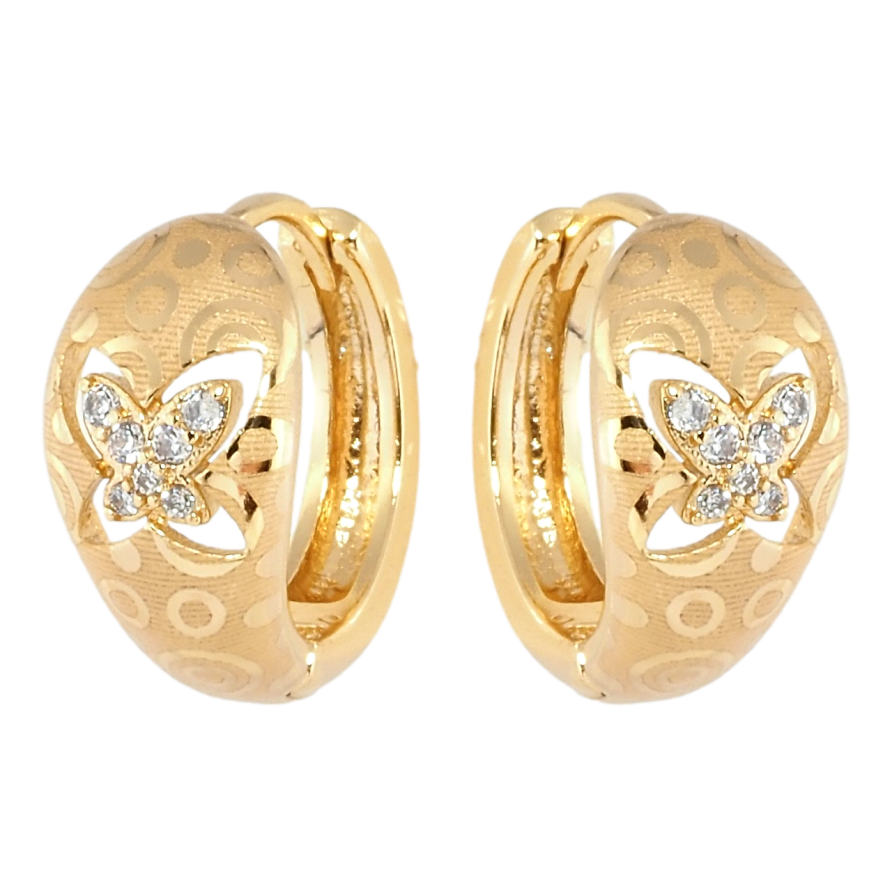 Серьги Xuping Позолота 18K колечки Декоративный орнамент бабочки фото №1