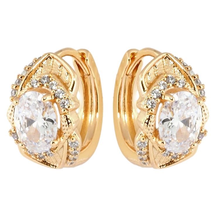 Серьги Xuping Позолота 18K колечки Мистерия с кристаллами фото №23