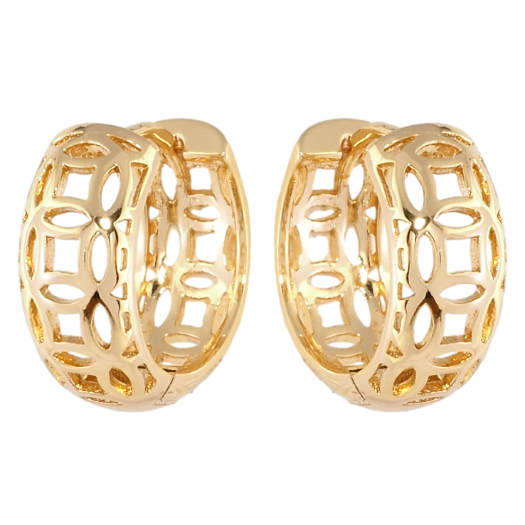 Серьги Xuping Позолота 18K колечки Резной орнамент фото №7