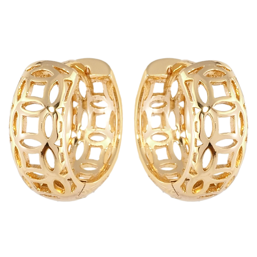 Серьги Xuping Позолота 18K колечки Резной орнамент фото №1
