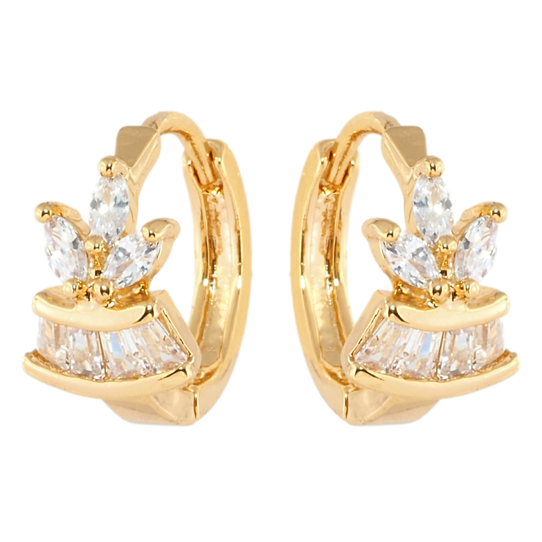 Сережки Xuping Позолота 18K колечка Кристальна мальовничість фото №1