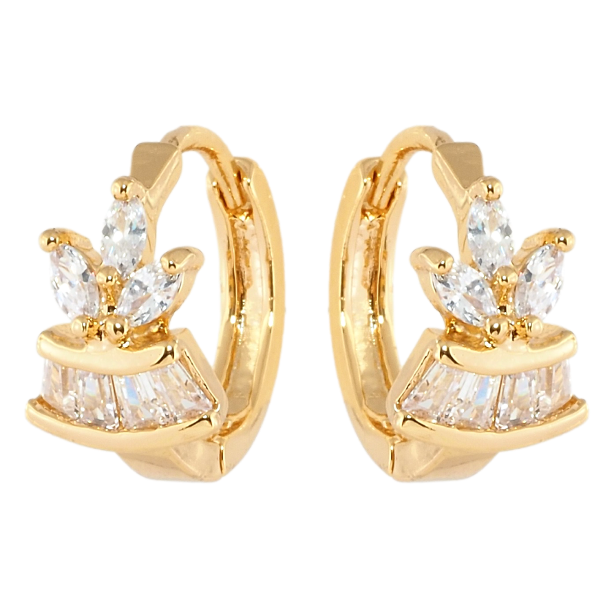 Серьги Xuping Позолота 18K колечки Кристальная живописность фото №1