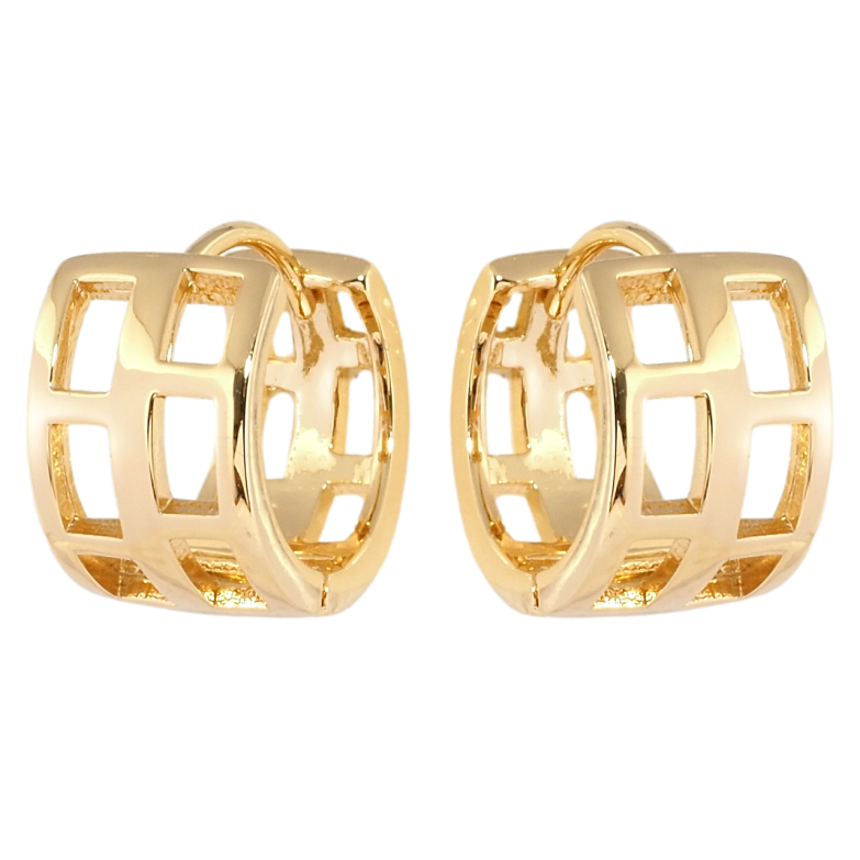 Сережки Xuping Позолота 18K колечка Гратовий орнамент фото №1