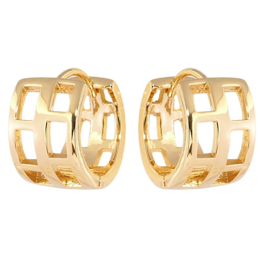 Сережки Xuping Позолота 18K колечка Гратовий орнамент фото №1