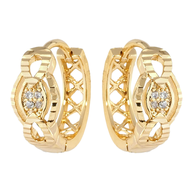 Серьги Xuping Позолота 18K колечки Декоративный орнамент с цирконием фото №11