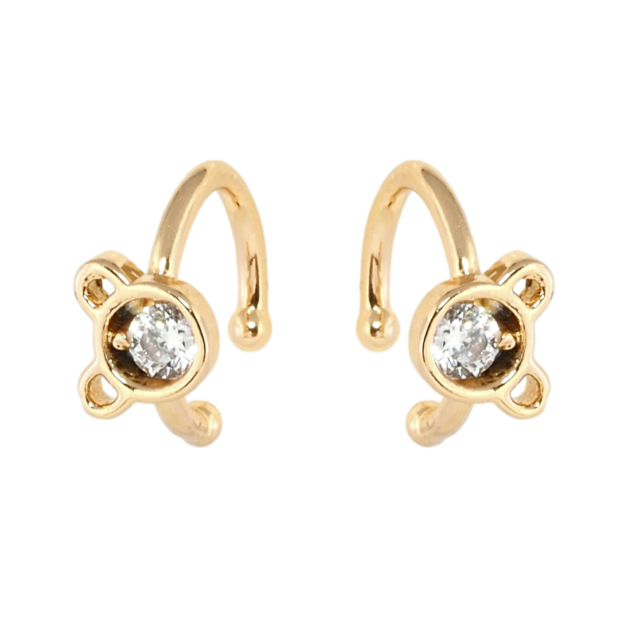 Сережки дитячі Xuping Позолота 18К кафи Ведмедики фото №1 Сережки дитячі Xuping Позолота 18К кафи Ведмедики фото №1