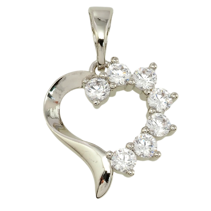 Кулон Xuping Родій Серце з цирконієм для ланцюжка до 5мм фото №1