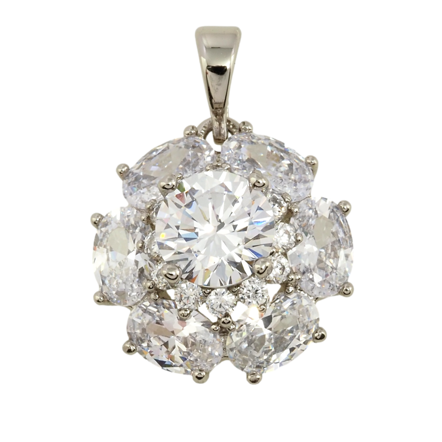 Кулон Xuping Родій Кристальна квітка для ланцюжка до 5мм фото №1