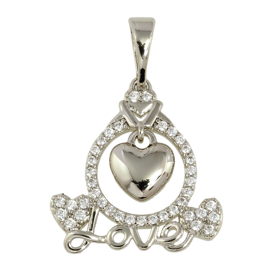 Кулон Xuping Родій Love для ланцюжка до 5мм фото №1