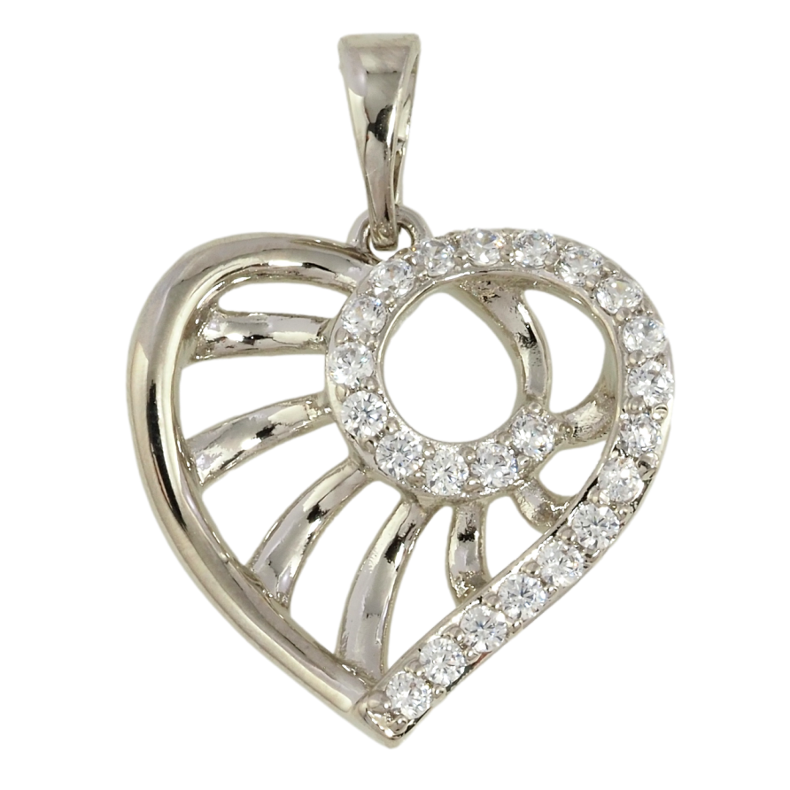 Кулон Xuping Родій Серце з цирконієм для ланцюжка до 5мм фото №1