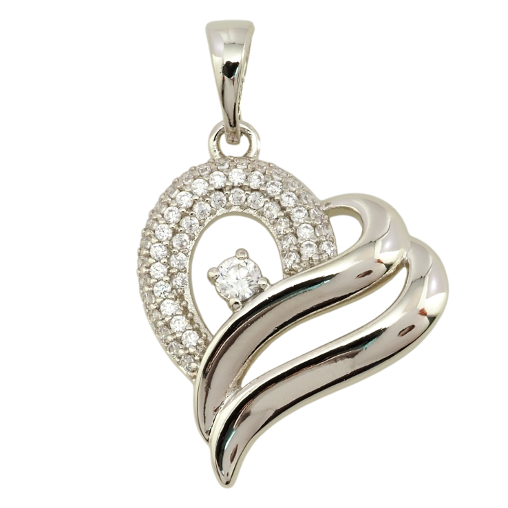 Кулон Xuping Родій Серце з цирконієм для ланцюжка до 5мм фото №8