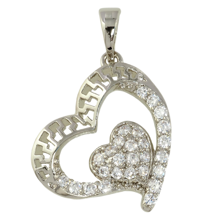 Кулон Xuping Родий Сердце инкрустация цирконием для цепочки до 5мм фото №22