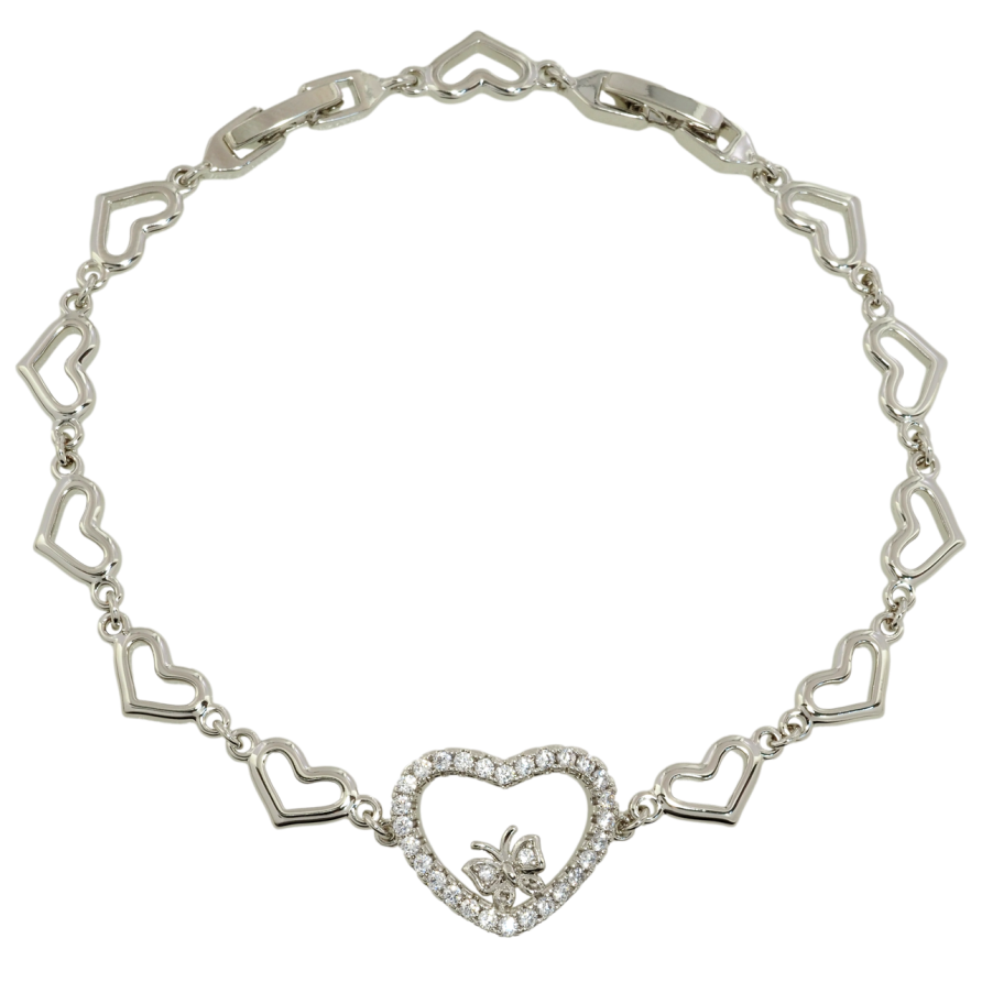 Браслет Xuping Родій Візерунок серця довжина з дод. замком 18,21см х 7мм фото №1