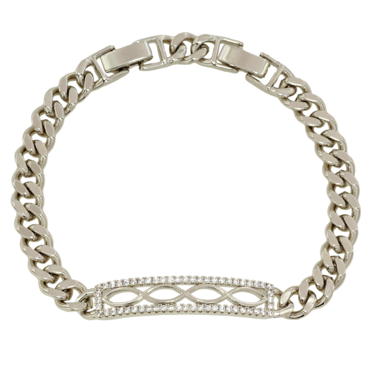 Браслет Xuping Родій Ланцюжок з декоративною вставкою довжина з дод. замком 17.5,19.5см х 7мм фото №18