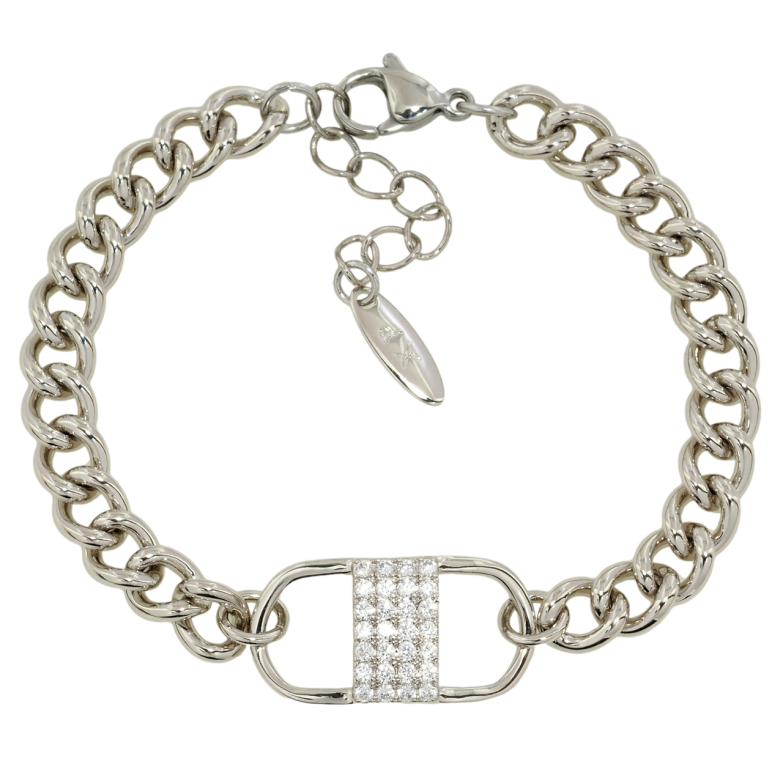 Браслет Xuping Родій Ланцюжок з декоративною вставкоюдовжина з дод. ланцюжком 16-19см х 6мм фото №8