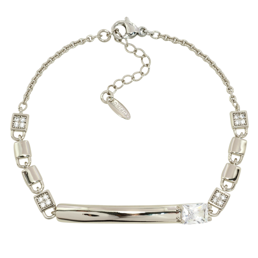 Браслет Xuping Родій Ланцюжок із вставкою замочкидовжина з дод. ланцюжком 17-20см х 2мм фото №1