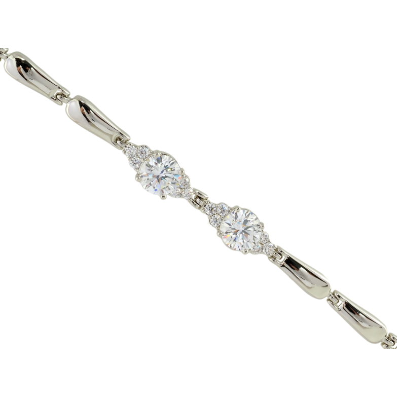 Браслет Xuping Родий Кристальный узор длина с доп.цепочкой 17-20см х 4мм фото №13