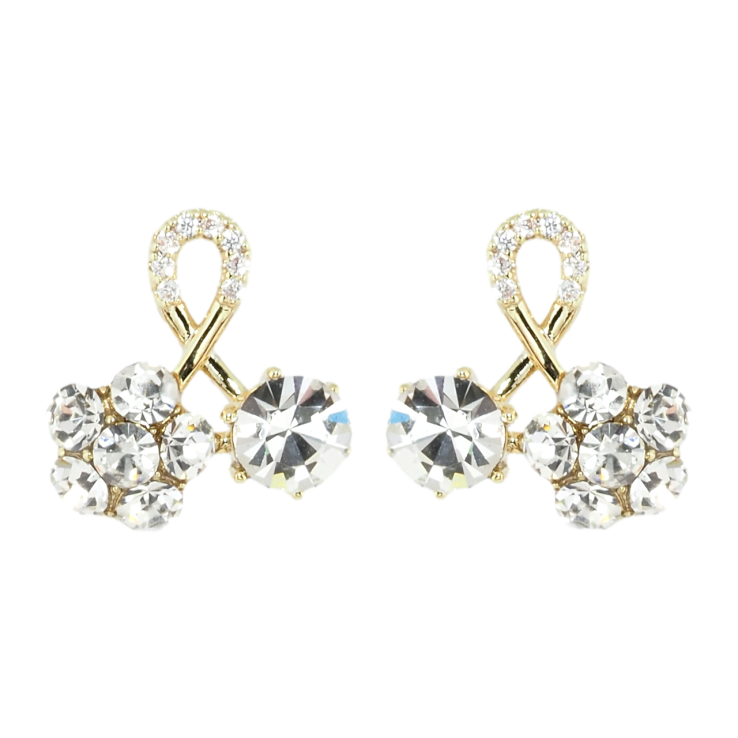 Серьги Xuping QQMM Позолота 14K пусеты Петельки с кристаллами фото №10