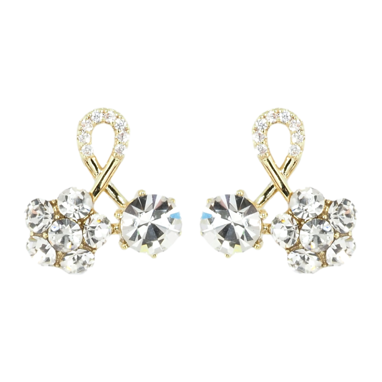 Сережки Xuping QQMM Позолота 14K пусети Петелі з кристалами фото №1