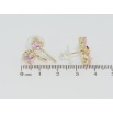 Серьги Xuping QQMM Позолота 14K пусеты Бантики с розовыми фианитами фото №2