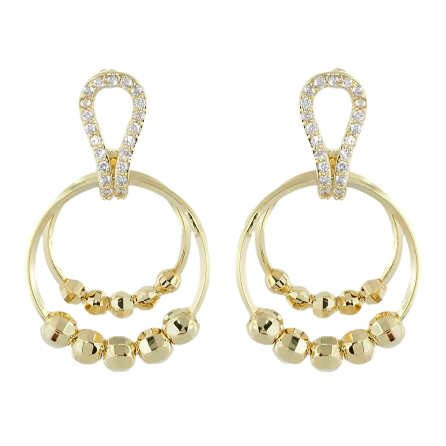 Серьги Xuping QQMM Позолота 14K пусеты Декоративные кольца с цирконием фото №1