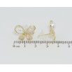 Серьги Xuping QQMM Позолота 14K пусеты Бабочки с инкрустацией цирконием и перламутровыми бусинами фото №2