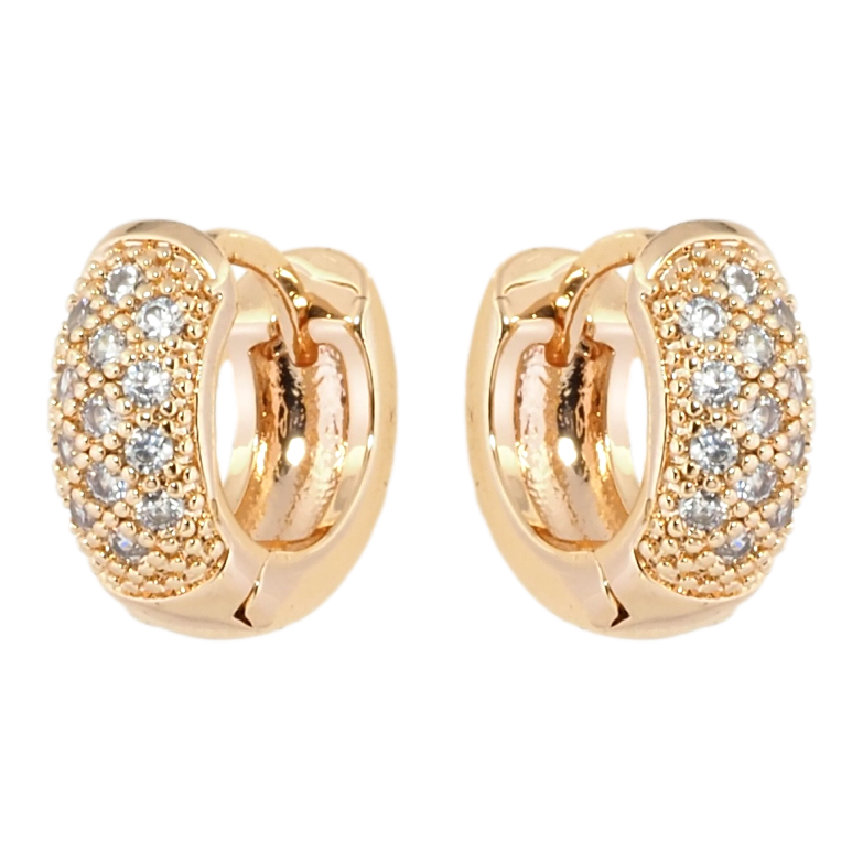 Серьги Xuping M&L Цвет 18K колечки Инкрустация цирконием фото №1