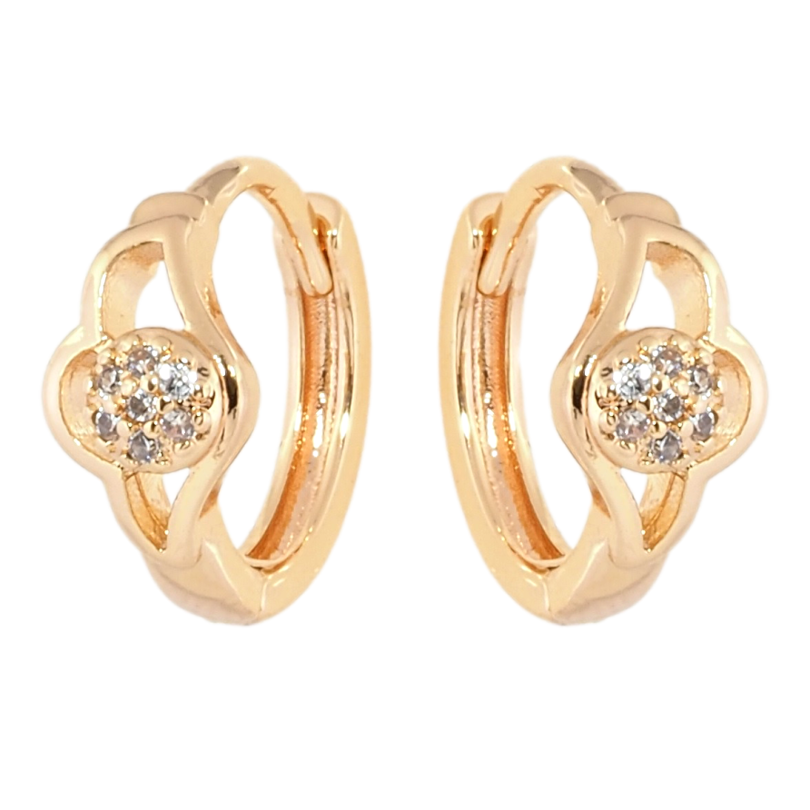 Серьги Xuping M&L Цвет 18K колечки Декоративный узор с цирконием фото №1