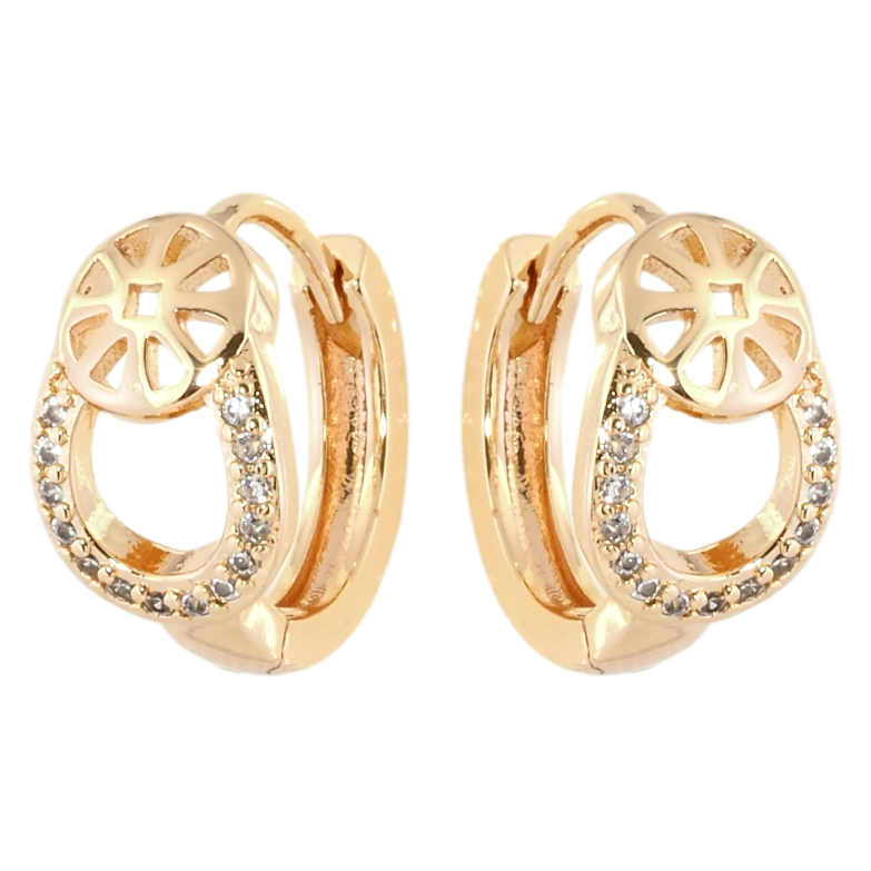 Серьги Xuping M&L Цвет 18K колечки Декоративный узор с цирконием фото №1