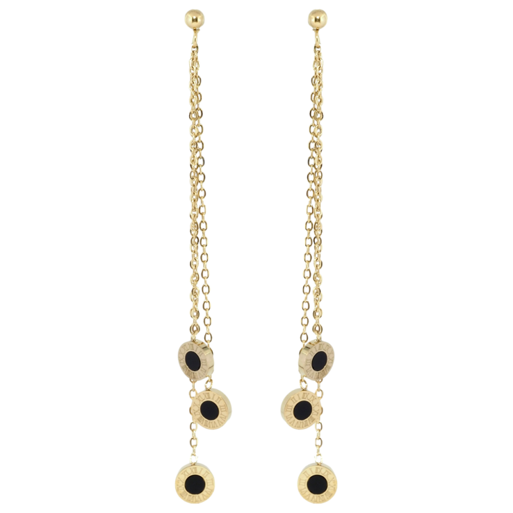 Серьги Xuping TTM Stainless Steel цвет 14K пусеты Декоративные подвески циферблат фото №6