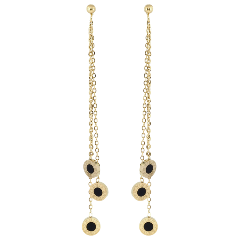 Серьги Xuping TTM Stainless Steel цвет 14K пусеты Декоративные подвески циферблат фото №1