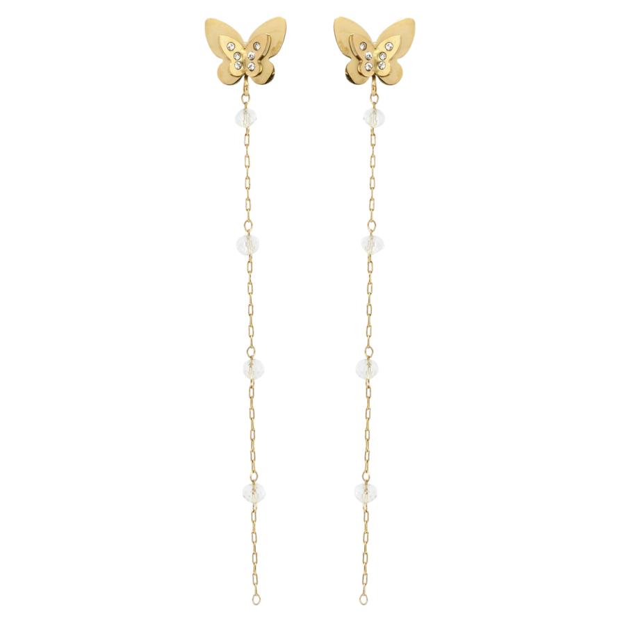 Сережки Xuping TTM Stainless Steel колір 14K пусети Підвіски метелики фото №1